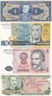 Set of 4 banknotes of South and Central America 1968-87 Unc