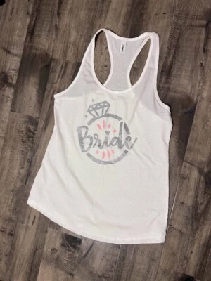 ANILLO de boda blanco novia compromiso luna de miel camiseta sin mangas XL REGALO DE DUCHA NUPCIAL Foto 1 de 4