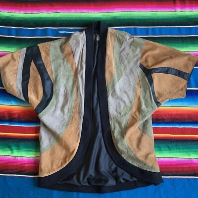 Dreske Somoff Vintage Womens Suede Poncho/shawl Multicolor - Image 1 of 4