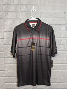 NWT Greg Norman Men's Play Dry Tech Performance Golf Polo Small Black Red - Picture 1 of 9