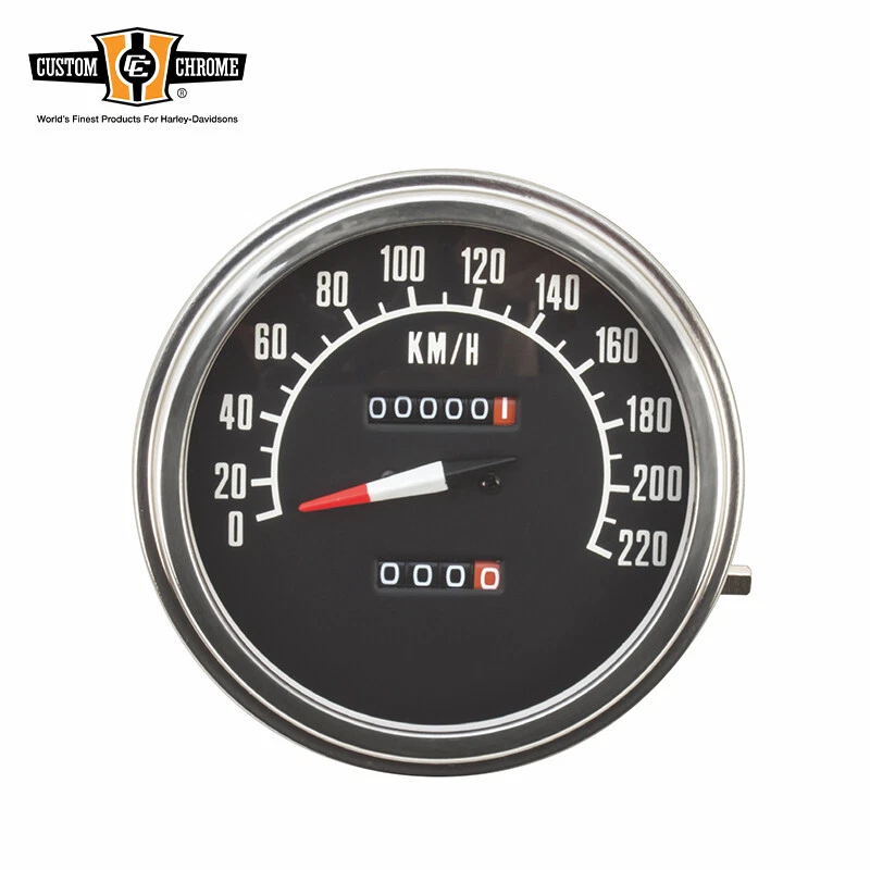 KM/H 68-84 Black Face Speedometer Gauge 1:1 Ratio FitFor Harley Davidson Fat Bob - Image 1 of 1