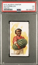 1891 N12 Allen & Ginter Fruits WATERMELON PSA 1.5 FR RARE Beautiful Card