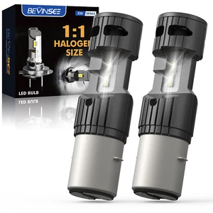 BA20D H6 LED Motorcycle Headlight Bulbs High Low Beam Motobike Scooter DC 10-20V - Picture 1 of 11