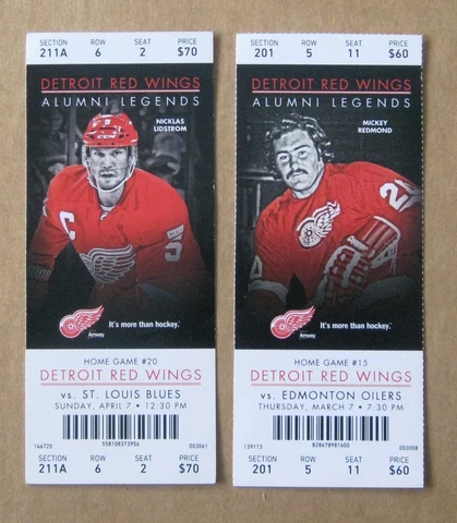 Red Wings Nicklas Lidstrom & Mickey Redmond Alumni Legends Apr 7 & Mar 7 , 2013 Cover