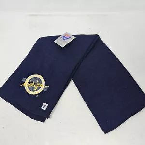 RARE Vintage 90s NCAA University Of Michigan Wolverines Navy Game Day Scarf - Bild 1 von 3