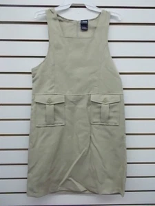 Girls French Toast Khaki Uniform Jumper Dress w/ 2 Pockets Sizes 4 - 20 - Picture 1 of 3