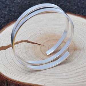 Für Schmuckherstellung 100 mm 925 Sterlingsilber Rechteck Flacher Draht Manschettenring Rohling - Bild 1 von 5