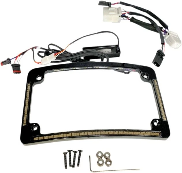 Custom Dynamics LED R/T/B Radius License Plate Frame Black #TF05-HD-B - Image 1 of 1