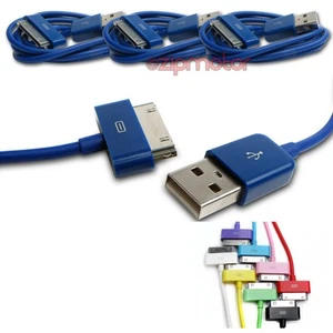 3PCS 6FT USB DATA POWER CHARGER CABLE DOCK CONNECTOR APPLE IPAD IPHONE IPOD BLUE - Picture 1 of 1