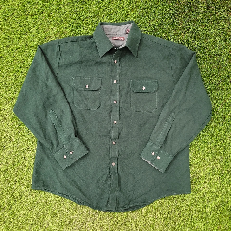 Vintage 90s Northwest-Territory Flannel Button Shirt XL 26x30 Green - Image 1 of 4