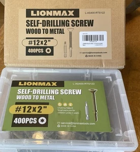 400 Stück Lionmax #12X2" Torx/Stern/Sternkopf selbstbohrende Holz-Metallschrauben - Bild 1 von 6