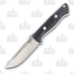 Bark River Bravo 1 Fixed Blade Knife (A2, Black Matte Micarta, Ramped) BA111MBCM - Picture 1 of 5