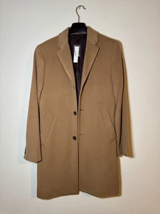 NWT J CREW Men’s Camel Brown Cashmere Wool Topcoat in Italian Fabrics Size 36S - Picture 1 of 5