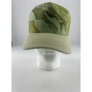 prAna La Viva Womens Trucker Hat Coastal Sage Watercolor Camo Snapback Mesh New - Picture 1 of 12