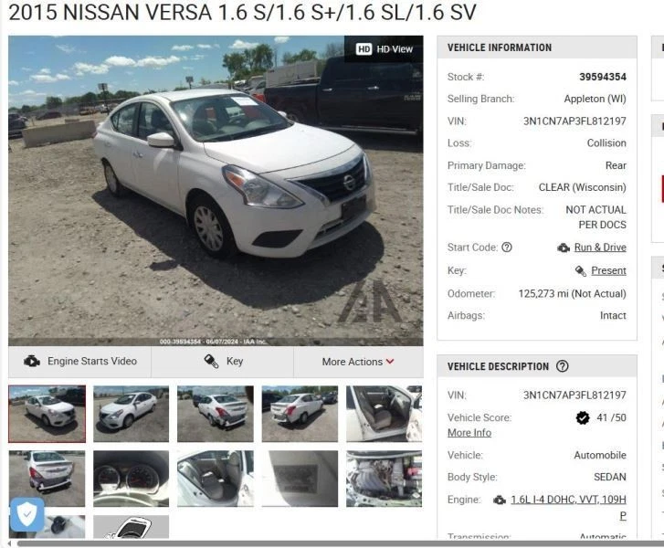 Donut Wheel 15x4 Spare Fits 12-19 VERSA 4278014 - Image 1 of 4