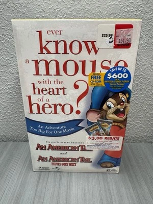 An American Tail 1 & Sequel, Fievel Goes West (VHS, 1986 & 1991) SEALED Box Set! - Image 1 of 4