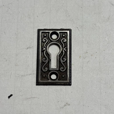 Antiguo Esqueleto Eastlake Hierro Fundido Llave Agujero Escudo Salvamento Foto 1 de 4