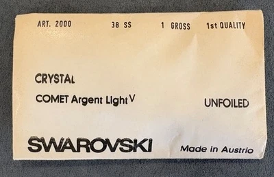 FACTORY PACK - 1 Gross Swarovski Rhinestones 38ss Comet Argent Lt. Flatback 2000 - Image 1 of 2