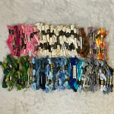 Embroidery Thread Floss 6 Strand Cotton DMC Herrschner’s Royal Mixed Lot Of 136 - Image 1 of 4