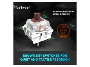 Adesso EasyTouch 130 Full Sized Wired Mechanical Keyboard With CoPilot AI Hotkey - Picture 1 of 5