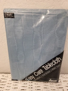 DECOR EASY CARE VINYL TABLECLOTH OBLONG 60X84 OCEAN BLUE  NEW IN PACKAGE - Picture 1 of 3