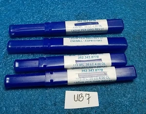 GW .113 3FL .35 LC 4,00 OL 1/8 SHK POR DWG REV 01 FRESA DE EXTREMO 4 PIEZAS - Imagen 1 de 3