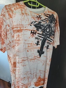 Archaic t shirt mens White, Orange Large, Worn Once - Picture 1 of 5