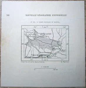 Ucrania: Cuenca de carbón Donets (Donbas); mapa antiguo 1880. #171 - Imagen 1 de 1