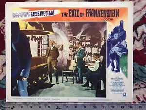 Tarjeta de vestíbulo original Evil of Frankenstein 1964 Peter Cushing Hammer Horror - Imagen 1 de 10
