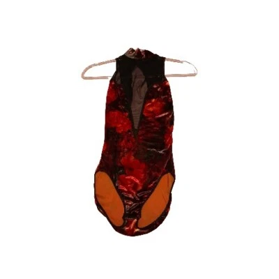 Victoria's Secret Body Suit Vintage Used Velvet Mesh High Collar 90's Small P - Image 1 of 4