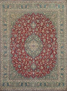 Floral Vintage 10x11 Traditional Near Square Area Rug Wool Hand-knotted Carpet - Picture 1 of 12