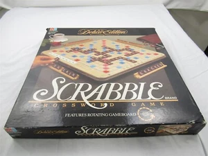 SCRABBLE 1989 Deluxe Edition #4034 Turn Table Base Complete Box Milton Bradley - Picture 1 of 12