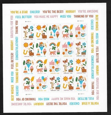 #5803-5807   Thinking of You (forever) 2023 -MNH Sheet of 20 (5 Designs) - Image 1 of 2