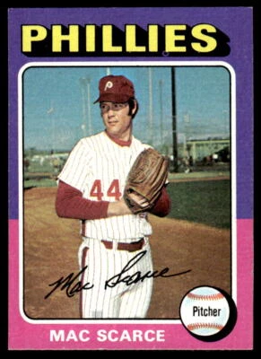 1975 Topps Mini #527 Mac Scarce   Baseball Philadelphia Phillies - Image 1 of 2