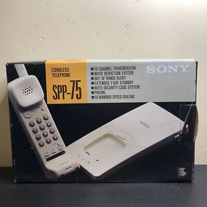 Sony SPP-75 Cordless Telephone, 10 Chanel Transmission, New In Box Vintage