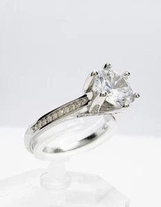 Solitär Ring echt 925 Sterling Silber & Zirkonia Größe L N P 💖 - Bild 1 von 10