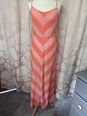 Vestido Maxi Vintage Y2K Cherokee Tamanho 10 Coral Chevron - Imagem 1 de 4