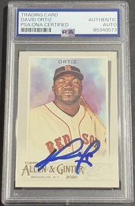 David Ortiz Signed Auto 2020 Allen & Ginter Base Card PSA/DNA Slabbed Red Sox - Picture 1 of 2