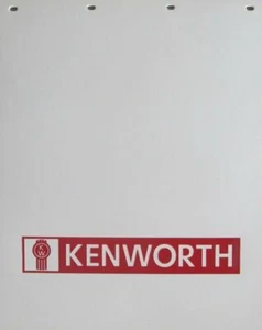 Kenworth Trucks 24" x 30" Red & White Poly Semi Truck Mud Flaps-Set of 2 - Picture 1 of 1