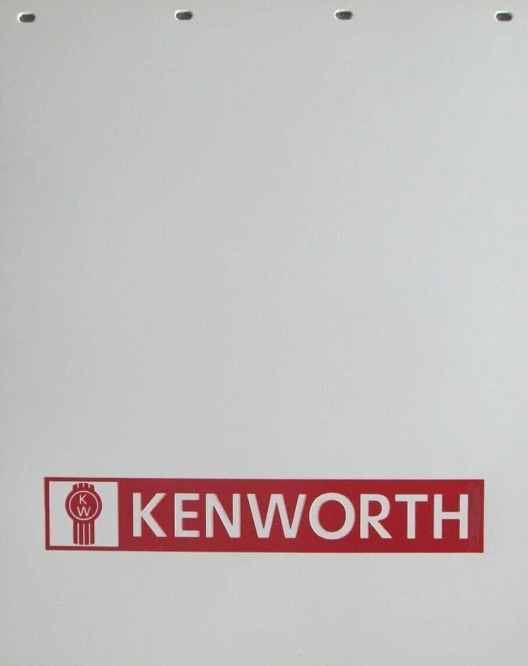 Kenworth Trucks 24" x 30" Red & White Poly Semi Truck Mud Flaps-Set of 2 - Image 1 of 1