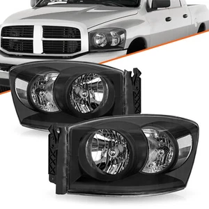 Faro negro transparente para Dodge Ram 1500 2500 3500 2006 2007 2008 06-08 - Imagen 1 de 6