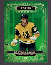 2022-23 Upper Deck Stature Brayden Pachal Green Parallel Ice Hockey Card 53/66