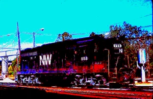 ORIGINAL KODACHROME SLIDE NORFOLK & WESTERN GP-30 #558 RICHMOND, VA 11. OKTOBER 1989 - Bild 1 von 1