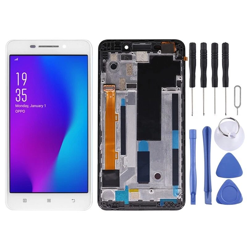 OEM LCD Screen for Lenovo A5000 Digitizer Full Assembly with Frame (White) - Image 1 of 4
