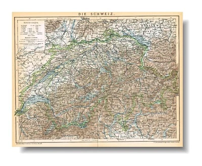 SUIZA 1898 fechado mapa original Suiza Foto 1 de 4