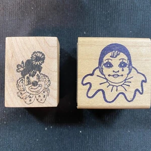 Clown Rubber Stamps Set of 2 Classic is unbranded French Look is Stamp Francisco - Picture 1 of 9