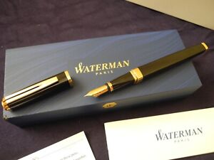Waterman Exception Black Lacquer & Gold-Plated Fountain Pen 18k F Nib