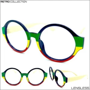 Exaggerated Classic Vintage RETRO Lensless Eye Glasses Round Frame Only NO Lens - Picture 1 of 8