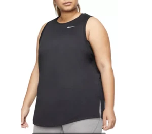 Nike Tank Top Womens Plus DriFIT Swoosh Sleeveless Training Black Plus CT9413010 - Picture 1 of 3