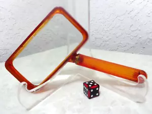 vtg Art Deco Rectangular Magnifying Glass Brown Marbleized Plastic Frame 2X - Picture 1 of 3